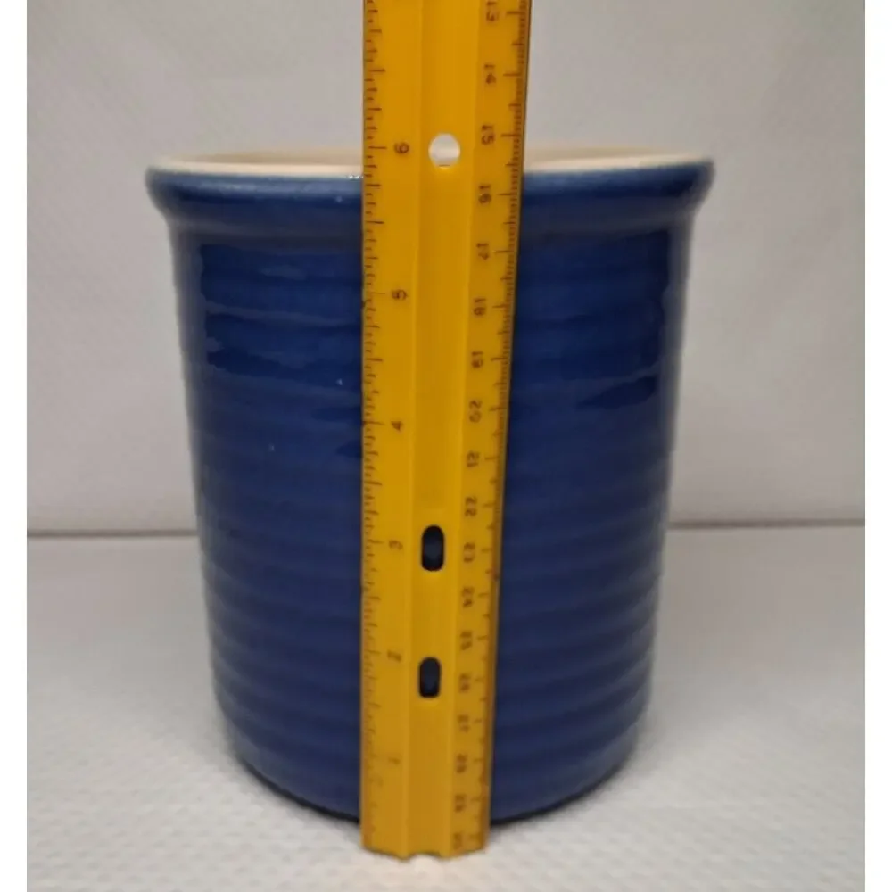 Emile Henry Blue Kitchen Ribbed Utensil Holder 87.63